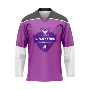 Camisetas de Hockey sobre Hielo Personalizadas con Nombre y Número del Equipo, Impresión por Sublimación, 100% Poliéster, Transpirables, Ecológicas, de Alta Calidad, OEM - Product Image 1