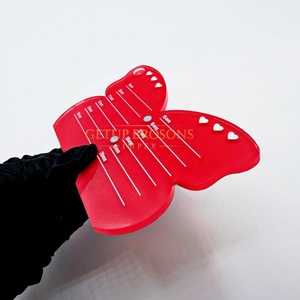 Latest Sustainable Custom Acrylic Red Butterfly & Diamond Lash Tile Magnet Eyelash Extension Tweezers with Eyelash Lift Function - Product Image 6