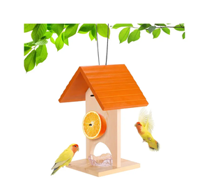 Comedero de madera para pájaros de diseño de mediados de siglo para colibríes y ardillas, jardín, vida silvestre al aire libre, uso doméstico - Product Image 1
