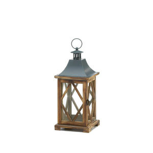 Farol de Madera de Diseño Americano con Acabado Natural para Decoración del Hogar en Interiores y Exteriores, Farol de Mesa para Velas - Product Image 1