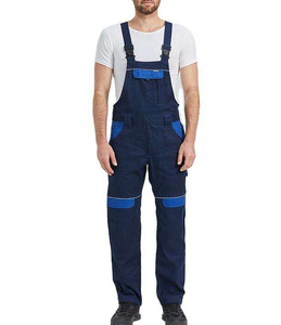 Salopette noire pour hommes Salopette de travail en denim utilitaire européen à la mode extensible Salopette pour hommes Slim Ripped Bib Working Denim Salopette pour hommes - Product Image 1