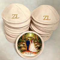 Kippa personnalisée pour mariage juif, Kippot personnalisées, Yarmulke Judaica, Logo personnalisé, Lin, Vente en gros, Accessoires de mariage