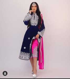 ชุดแต่งงานสไตล์ปากีสถานของอัฟกานิสถานมาใหม่ชุดเดรสวินเทจโบฮีเมียนปักลายด้วยผ้าไหม - Product Image 4