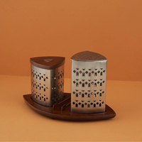 Meilleures ventes : Brûleur d'encens arabe Bakhoor avec plateau en métal gravé au laser et couvercle en bois – Cadeau pour l'Aïd et le Ramadan dans les pays du Moyen-Orient