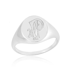 Bague classique en argent sterling 925 PMJ avec inscription alphabétique pour homme, cadeau - Product Image 1