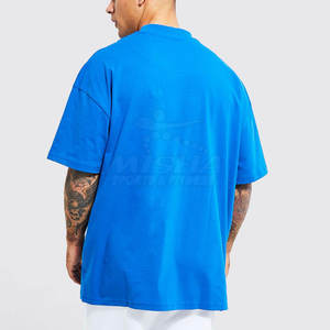 T-shirt ample en coton 100% de haute qualité, couleurs personnalisables, motif uni, tissu tricoté, vêtement décontracté - Product Image 2