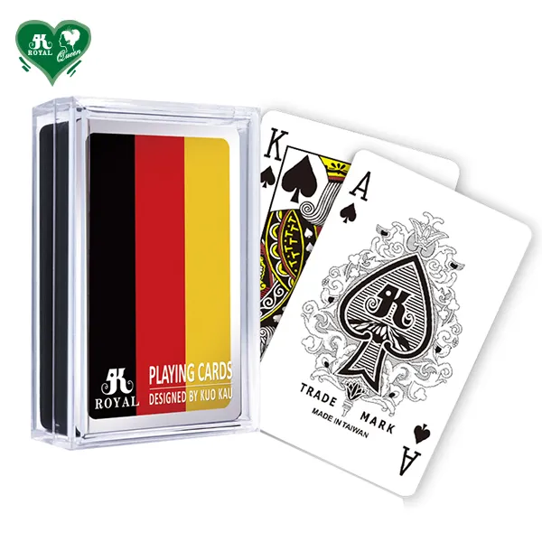 Kustom bendera negara nasional Jerman kartu bermain kartu Poker plastik