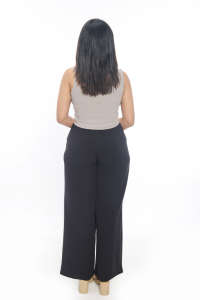 Femmes à la mode gris côtelé haut débardeur extensible sans manches col carré Spandex tricots pour tenues d'été superposition décontractée - Product Image 3