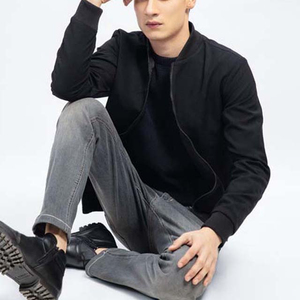 Bomber pour hommes Blousons d'aviateur en satin personnalisé pour hommes avec deux poches latérales Blousons en satin de coton et polyester de meilleure qualité pour la vente - Product Image 3