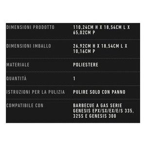 Housse de barbecue Genesis II 3 brûleurs noire 145x65x110.2cm Catégorie de produit Accessoires de barbecue Modèle 7194 - Product Image 2