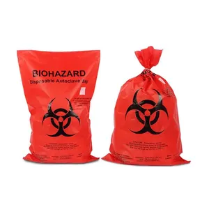 Nhựa nhiệm vụ nặng nề chất thải y tế xử lý truyền nhiễm bệnh viện Thùng rác chất thải Biohazard Túi