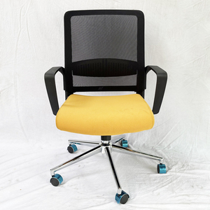 Silla de Oficina Giratoria Java DX01 HOGVP136, Diseño Ergonómico y Minimalista con Cojín Amarillo, Altura Ajustable y Material de Espuma - Product Image 2