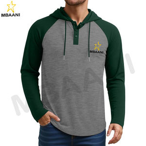 Sweat-shirt à capuche pour homme, manches longues, décontracté, athlétique, mode, pull à capuche avec col contrasté et cordon de serrage - Product Image 1