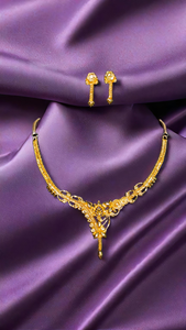 Acheter Collier Boucles d'Oreilles Ensemble avec 22K Plaqué Or Unique Conçu Femmes Porter Collier Boucles d'Oreilles Ensemble Bijoux - Product Image 3