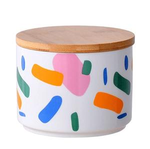 Boîte de rangement de cuisine en métal à motif tournesol avec couvercle en bois, ensemble de boîtes de rangement de cuisine imbriquées pour la maison au meilleur prix - Product Image 4