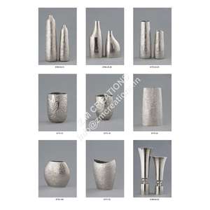 แจกันดอกไม้ประดับชามสีเงินอุปกรณ์ตกแต่งบ้านแจกันชิ้นกลางทำจากโลหะแบบพกพาน้ำหนักเบาเทรนด์ - Product Image 5