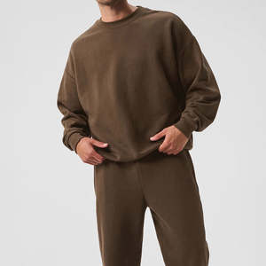 เสื้อสเวตเตอร์สวมหัวผ้าฝ้ายออร์แกนิก100% เป็นมิตรกับสิ่งแวดล้อมสำหรับผู้ชายเสื้อคอกลมระบายอากาศป้องกันการหดตัวสำหรับฤดูหนาว - Product Image 1