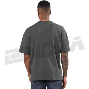 T-shirt à manches courtes et à épaules tombantes pour hommes, t-shirt surdimensionné Streetwear, haut tendance, vêtements d'été décontractés à coupe ample avec logo personnalisé OEM - Product Image 3