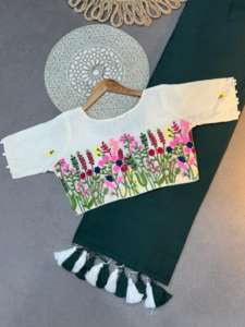 Saree en pur coton Khadi de qualité supérieure avec pompon lourd - Product Image 4