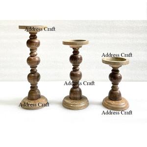 Creative Design Natural Wood Candle Stand Home Decoration Nordic Style Indian Handmade Candle Holder for Decor at Best Price - Product Image 2