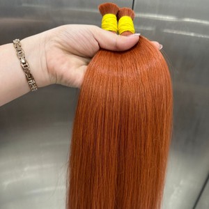 Extensiones de cabello humano liso natural naranja quemado Remy ruso eslavo súper doble de calidad europea de lujo - Product Image 5