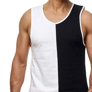 Venta caliente personalizado dos tonos de color liso sólido hombres camisetas sin mangas cuello redondo transpirable Fitness desgaste camisetas a los mejores precios - Product Image 5