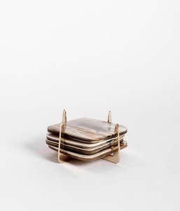 Premium Buffalo Horn Coasters Natural Horn <b>Cup</b> Mat Set <b>for</b> Home - Product Image 1