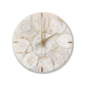 High Quality Agate Slices <b>Clocks</b> in Mixed Colours Gold Metal Stand for Home Office Decoration Semi-Precious Stone Craft Product - Product Image 2