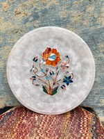 Fournisseur indien Dessous de verre incrustés de marbre de luxe durables au design personnalisé pour la décoration intérieure Cadeaux de mariage et cadeaux d'entreprise Prix d'exportation