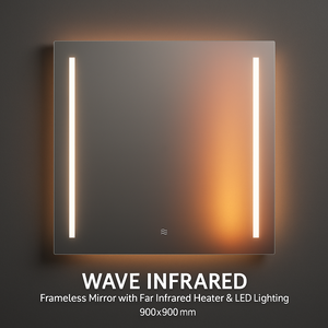 Nuevo Espejo Calefactor Cuadrado sin Marco de 500W con LED de Onda, Calentamiento Rápido, Calefactor Infrarrojo de Fibra de Carbono, Ventilación con Energía Solar - Product Image 2