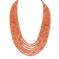 Vendeur chaud perlé 7 doublure collier en couches de pierres précieuses naturelles Orange Jade collier pour femmes bijoux en pierres précieuses collier de fête des mères