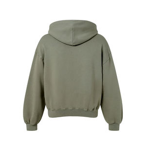 Sudadera con capucha y sudadera para hombre de la mejor calidad 450 GSM algodón orgánico Vintage Oliva cremallera corte Premium coser teñido liso para invierno - Product Image 2