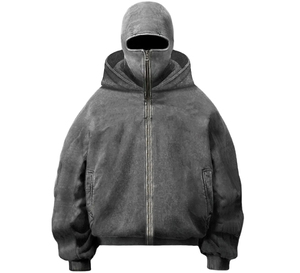 Vintage College Crewneck Hoodies pour hommes Acide brodé poids lourd Distressed Wash 2026 - Product Image 1