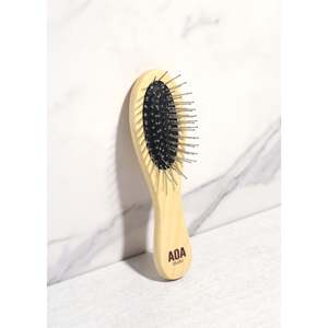 Cepillo de Viaje de Madera AOA con Cerdas de Acero, Compacto, con Cojín, de Bambú, con Logotipo Personalizado, Iónico, Natural, con Función Láser, en Caja - Product Image 1