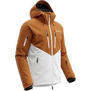 Veste de ski et de snowboard imperméable et coupe-vent haute performance MITEXCO pour homme - Deux tons, marron et blanc, veste d'hiver à capuche pour l'extérieur, personnalisable - Product Image 1