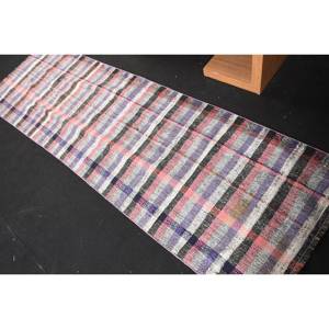 Alfombra de lana de retazos rosa y blanca moderna, alfombra turca de tejido plano de 2,1x6,4 pies para decoraciones de sala de estar - Product Image 4