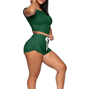 Haut et short à manches courtes doux pour femmes Ensemble pyjama Outwear Respirant pour l'été - Product Image 4