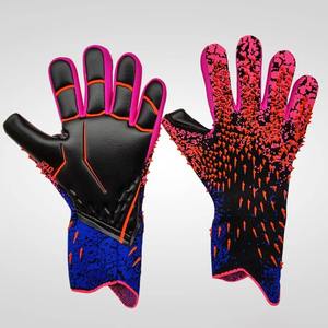 Gants de gardien de but unisexes antidérapants en cuir avec amorti, fermeture à lacets, protection des doigts, chaussettes de football - Product Image 2