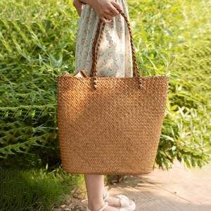 Sac à main exquis en paille sac à main sacs à main tissés à la main en jonc de mer sacs de plage de luxe pour femmes - Product Image 5