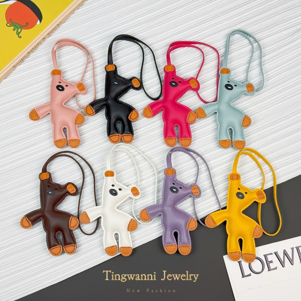 Llaveros Lindos Rosa Claro Llavero Brillante Oso Bolsa De Encanto Coche Llaves De Cordón De Cuero Cuerda Rosa Pedrería Teddy Bear Bebé Rosa Tassel - México