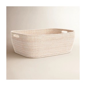 Cesta rectangular de ratán, ligeramente acampanada, cesta de almacenamiento hecha a mano, venta al por mayor, ecológica, hecha en Vietnam - Product Image 1