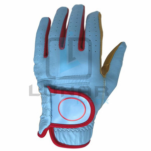Hot Three Colors Cabretta Guantes de golf de cuero Patrón elegante Guantes de golf personalizados con guantes de golf de Palma de mano antideslizantes - Product Image 1