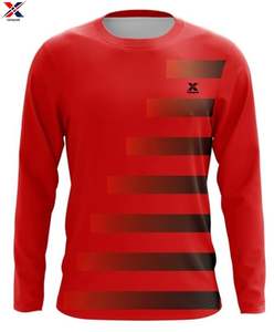 Camiseta de Fútbol Personalizada con Nombre de Equipo, 100% Poliéster, Manga Larga, Transpirable, de Secado Rápido, Antibacteriana, Cuello en V, Unisex para Adultos, Venta al Por Mayor - Product Image 4