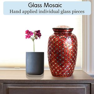 Handmade <b>Large</b> Adult Size Mosaic Glass Cremation <b>Urn</b> Individual Tiles Applied Hand Unique Funerals Beautiful Artwork Memorials - Product Image 5