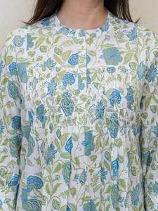 Robe en coton imprimé bloc à la main indienne nouvelle tenue d'été décontractée à la mode avec tour de taille naturel de style doux pour le cadeau de la Saint-Valentin - Product Image 3