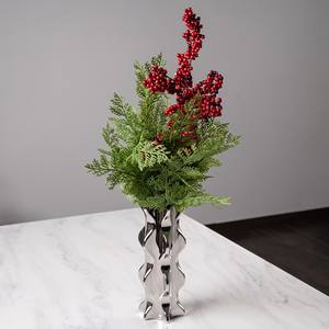 Jarrón de Cerámica Plateado Contemporáneo Memphis de 30 cm, Exquisito y Duradero - Product Image 5