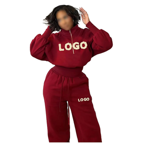 Conjunto Deportivo de 2 Piezas para Mujer, Pantalones Deportivos y Sudadera, de Alta Calidad, Personalizado, Grueso, para Gimnasio, Servicio OEM - Product Image 3