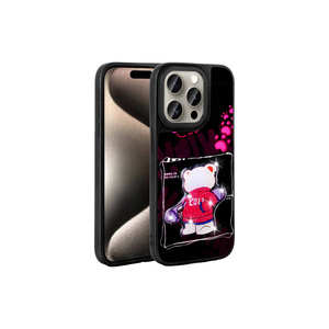 Funda de Silicona con Diseño en Relieve Luminoso de Figura Icónica Morada de Lujo para iPhone 15 Pro, Cubierta Protectora Trasera con Diseño Forrado - Product Image 2