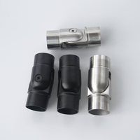 Connecteur coudé réglable en acier inoxydable satiné pour main courante extérieure, pour tube de balustrade, escalier et balcon