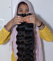 100% Remy vierge cuticule alignée Extensions de cheveux humains indiens couleur noire ondulé naturel vendeur faisceaux lâche profond Afro Style